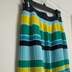 YELLOW & BLUE PLEATED SKIRT